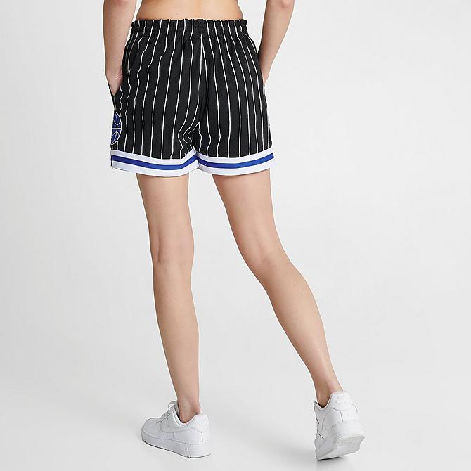 Back Right view of Women's Mitchell & Ness Orlando Magic NBA Swingman Shorts in Black Click to zoom
