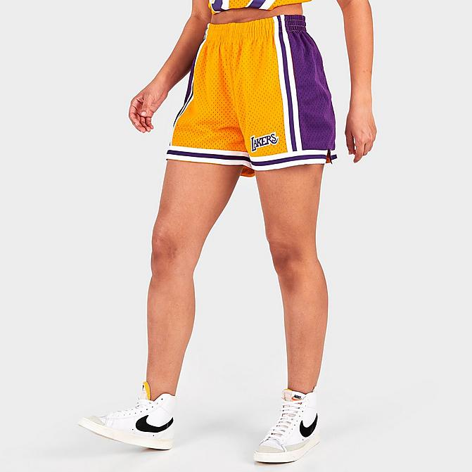 Final Eh pánico Women's Mitchell & Ness Los Angeles Lakers NBA Swingman Shorts| Finish Line