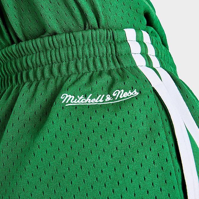 On Model 6 view of Women's Mitchell & Ness Boston Celtics NBA Swingman Shorts in Green Click to zoom