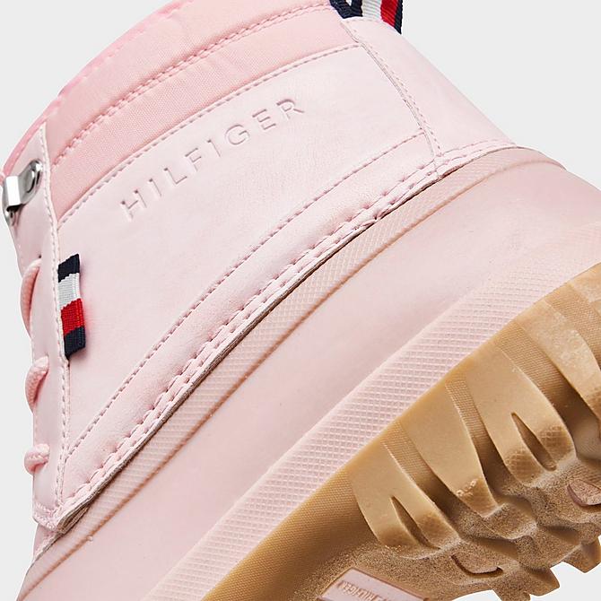 Front view of Girls' Big Kids' Tommy Hilfiger Duck Boots in Pink Click to zoom