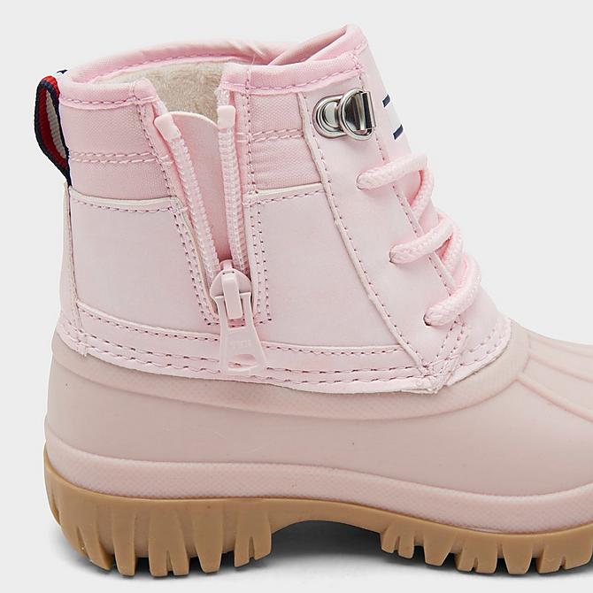 Front view of Girls' Toddler Tommy Hilfiger Duck Boots in Pink Click to zoom