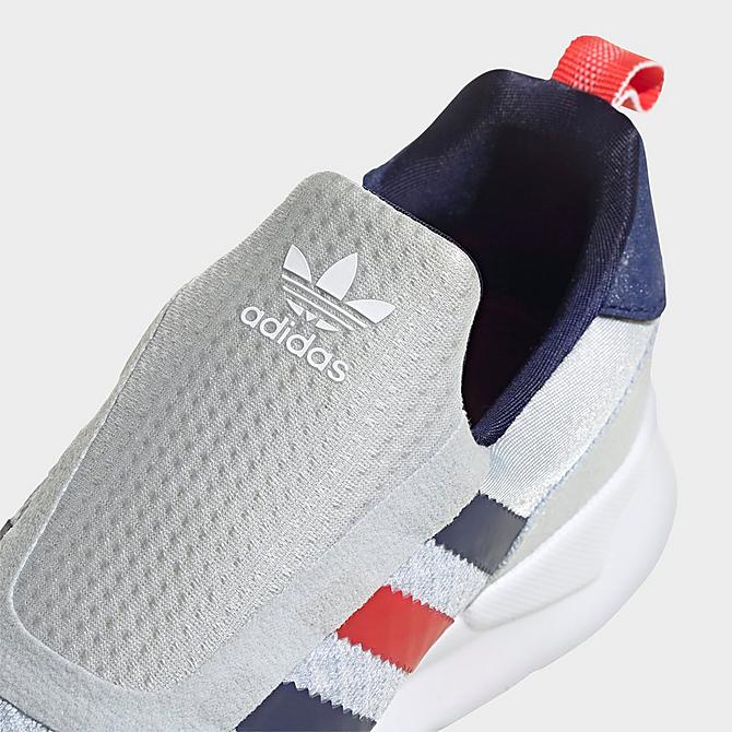Front view of Little Kids' adidas Originals ZX 360 Casual Shoes in Halo Blue/Night Sky/Red Click to zoom