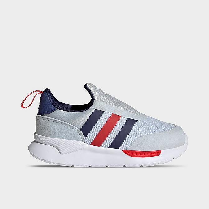 Right view of Kids' Toddler adidas Originals ZX 360 1 Slip-On Casual Shoes in Halo Blue/Night Sky/Red Click to zoom