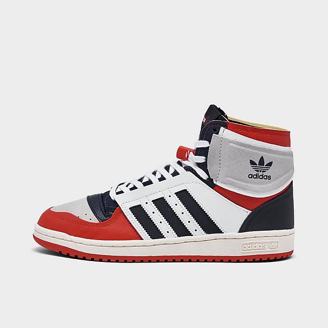 Right view of Men's adidas Originals Top Ten Casual Shoes in Cloud White/Legend Ink/Red Click to zoom