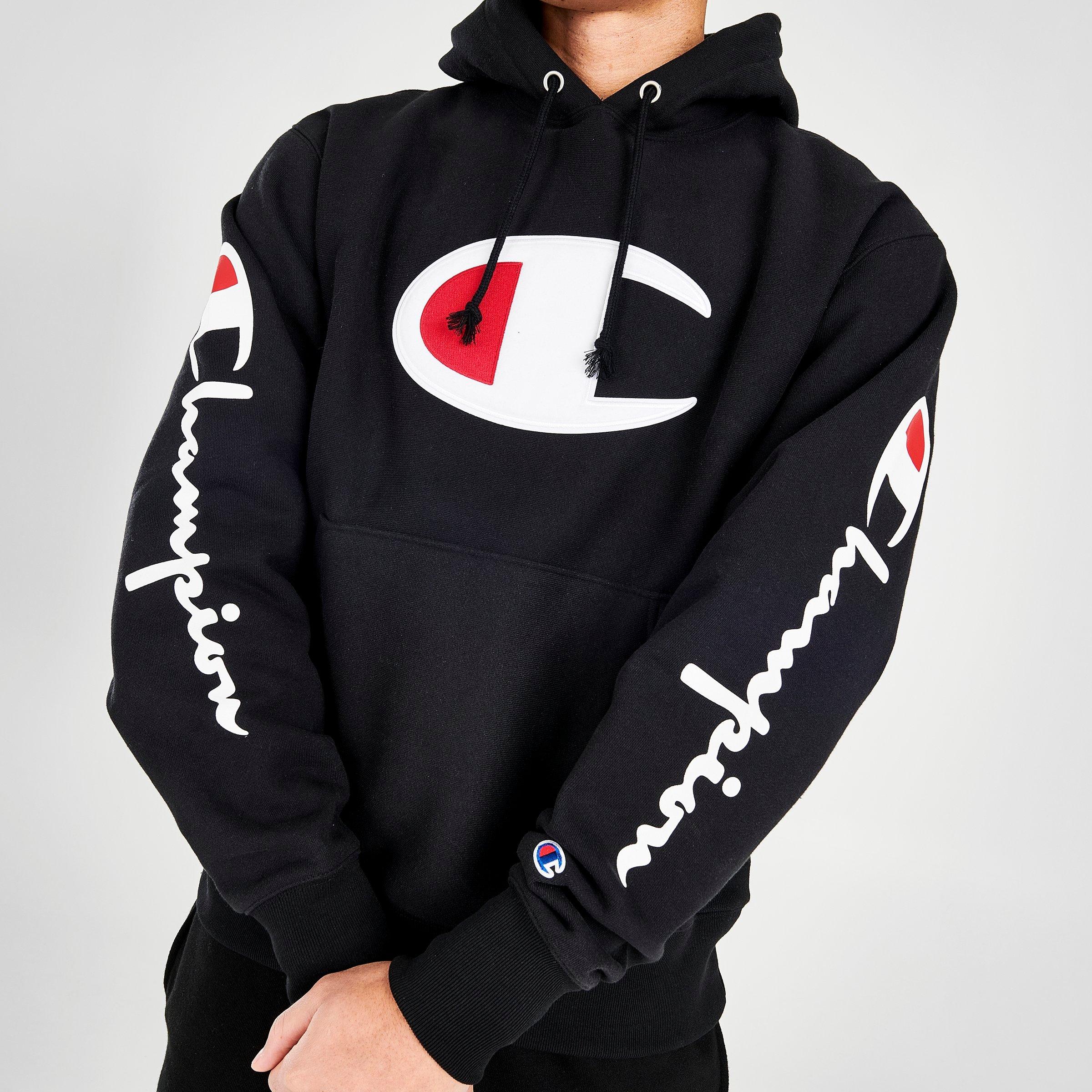 Black champion hoodie big c online