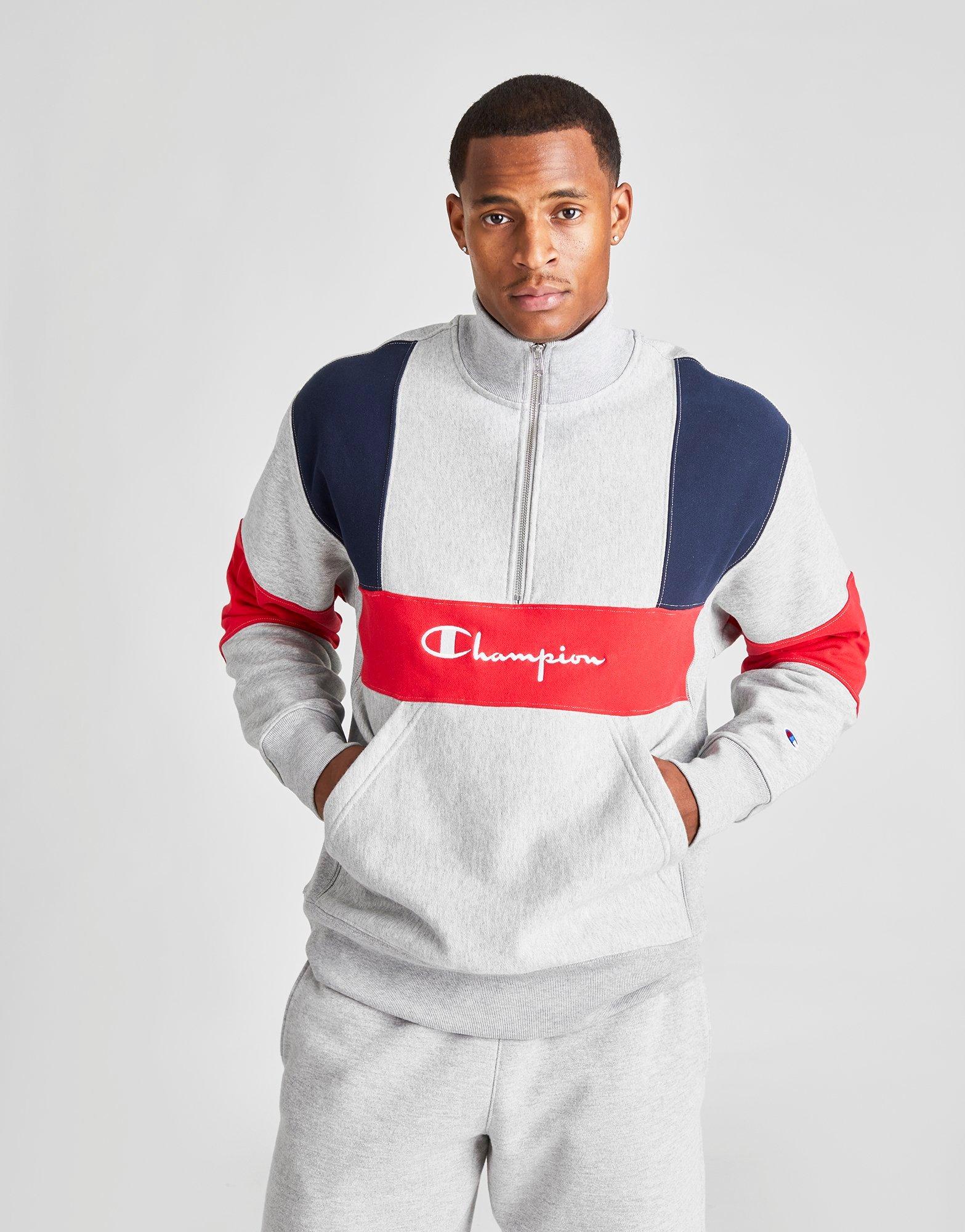 men's champion reverse weave colorblock hoodie