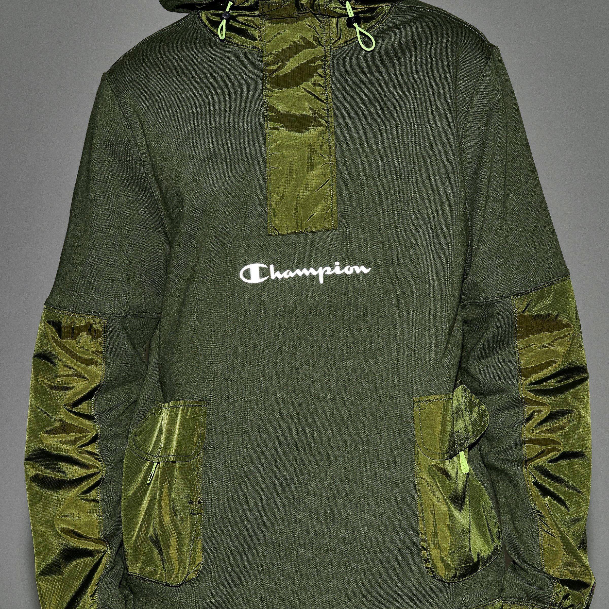 champion hoodie mens olive