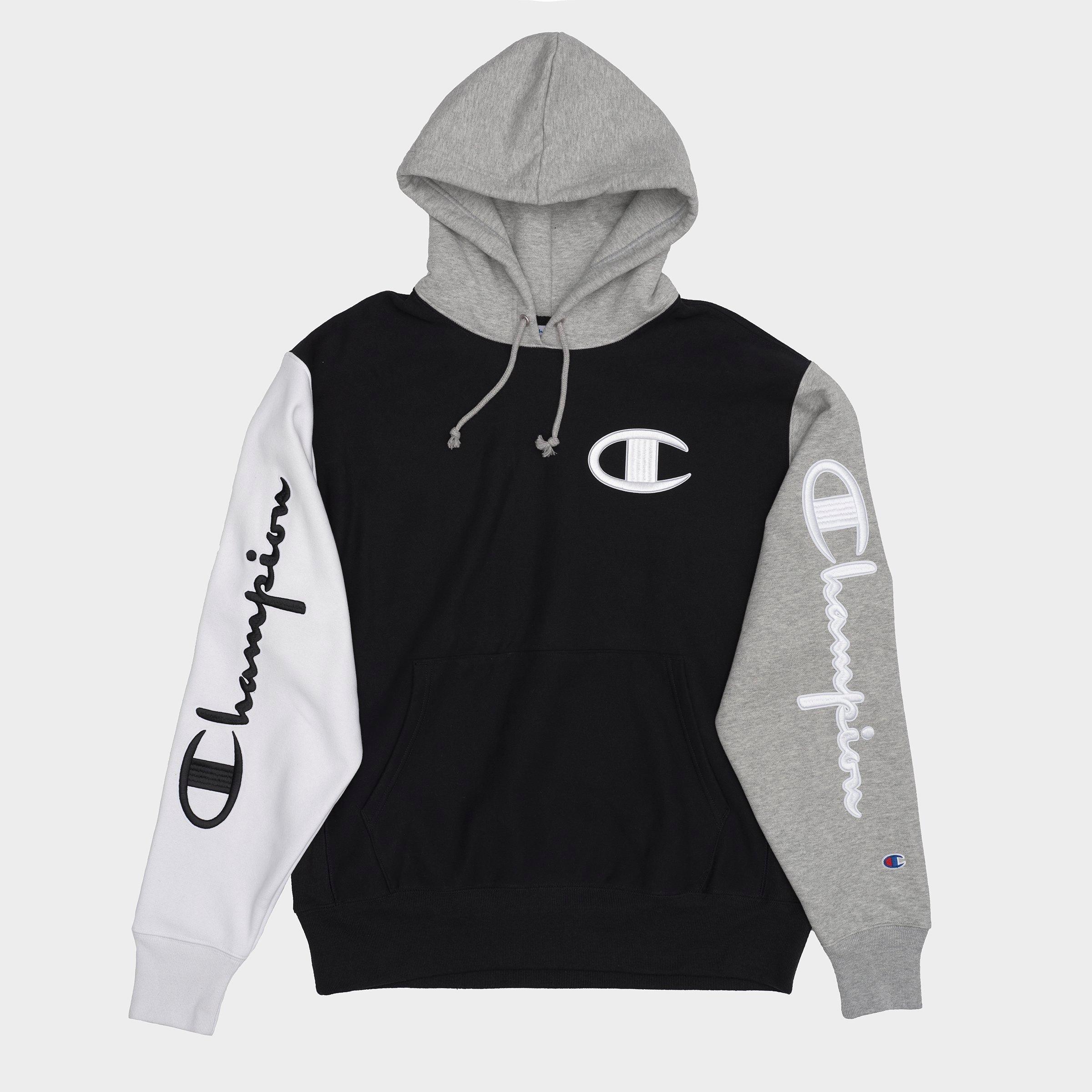 champion hoodie black and white
