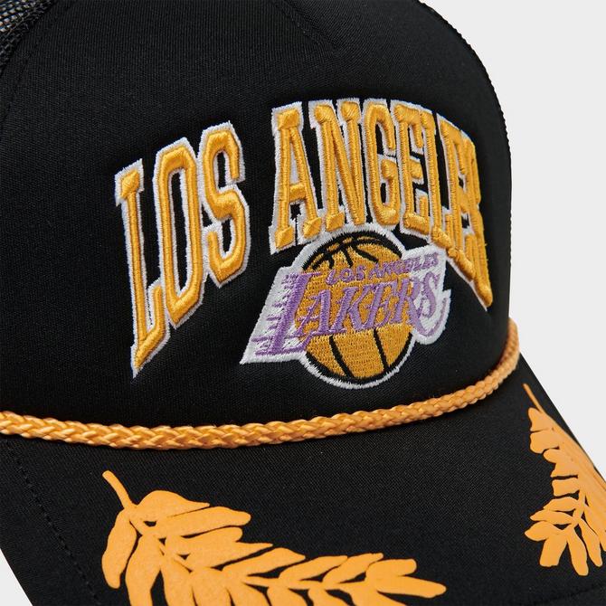 Los Angeles Lakers New Mitchell & Ness Primary Black Gold Era Snapback Hat  Cap