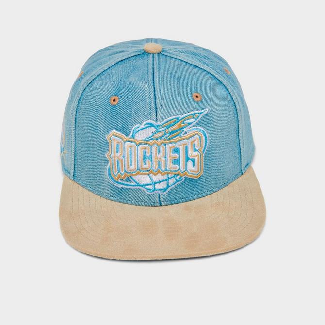 Mitchell & Ness Houston Rockets Pinwheel Snapback Hat Adjustable Cap -  Navy/Red/Light Blue/Throwback