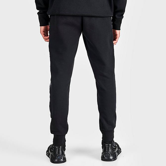 Back Right view of Men's Champion Classic Fleece Taped Jogger Pants in Black Click to zoom
