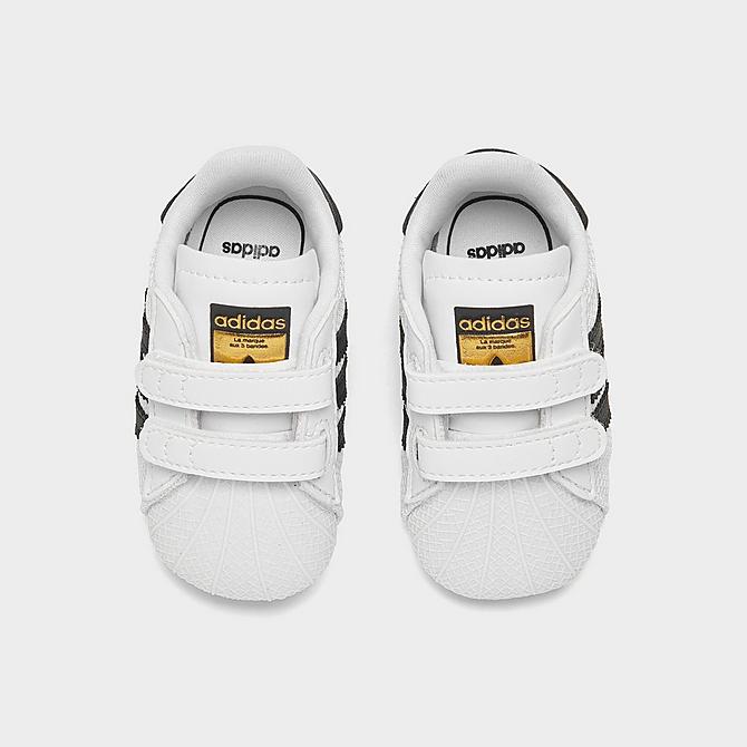 Back view of Infant adidas Originals Superstar Crib Shoes in Cloud White/Core Black/Cloud White Click to zoom