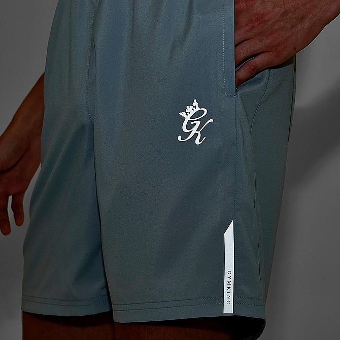 On Model 6 view of Men's Gym King Core Active Shorts in Light Blue Click to zoom
