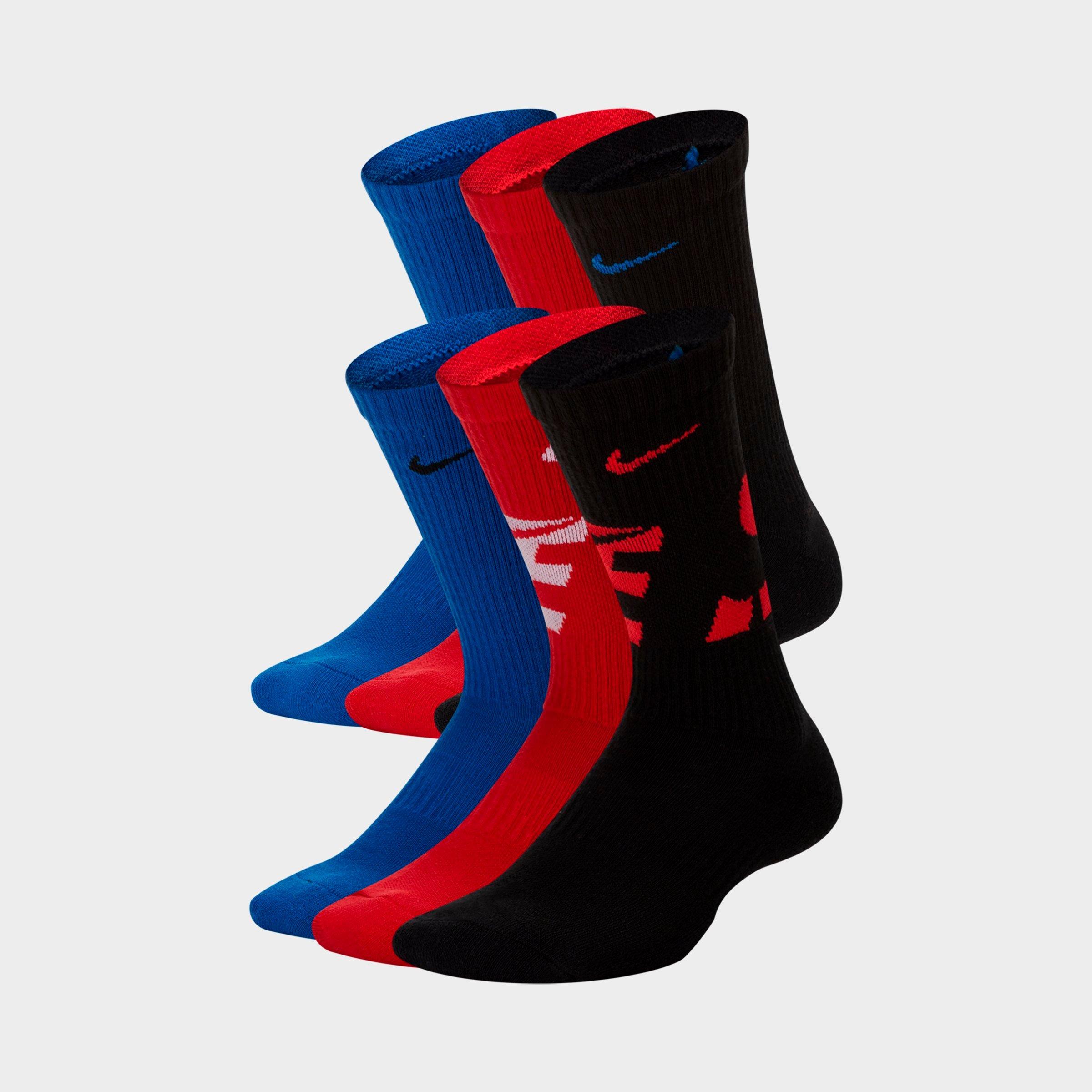 red and blue nike socks