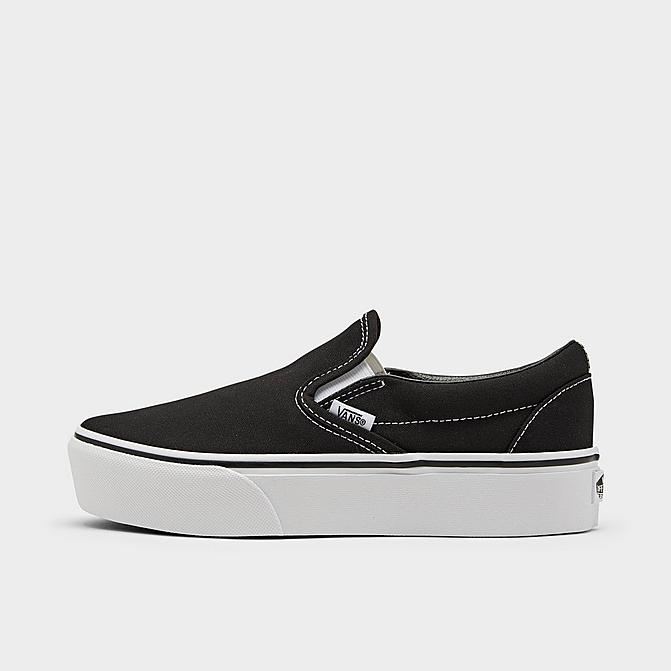 Right view of Women's Vans Classic Slip-On Platform Casual Shoes in Black Click to zoom