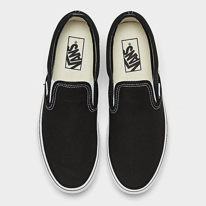 Back view of Women's Vans Classic Slip-On Platform Casual Shoes in Black Click to zoom