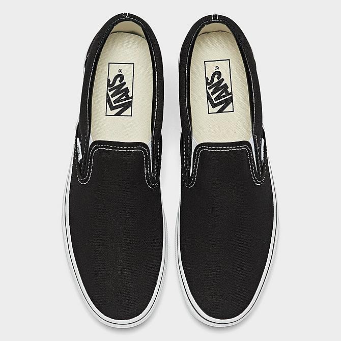 Back view of Vans Classic Slip-On Casual Shoes in Black Click to zoom