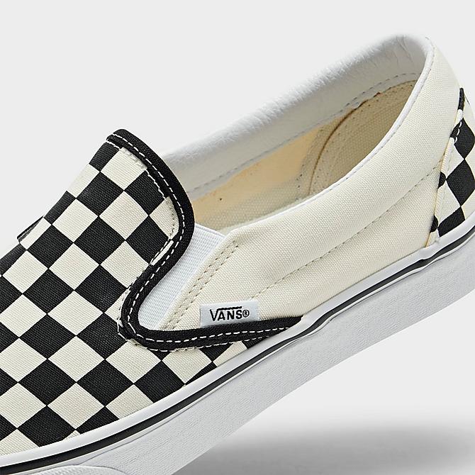 Front view of Vans Classic Slip-On Casual Shoes in Black/Off White Click to zoom