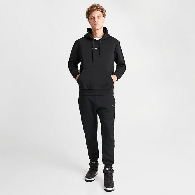 Front Three Quarter view of Men's Sonneti London Hoodie in Black Click to zoom