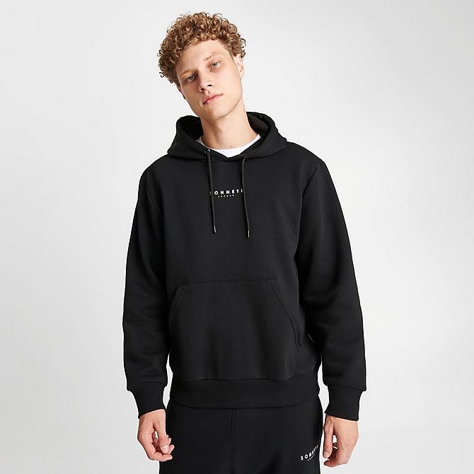 Back Left view of Men's Sonneti London Hoodie in Black Click to zoom