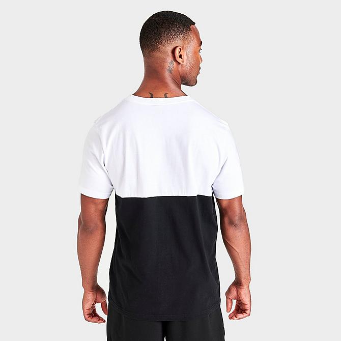 Back Right view of Men's Sonneti London Split Short-Sleeve T-Shirt in Black/White Click to zoom