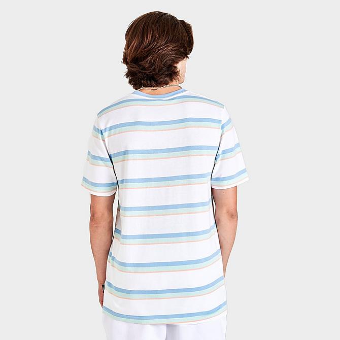 Back Right view of Men's Sonneti Pastel Stripe Short-Sleeve T-Shirt in White Click to zoom