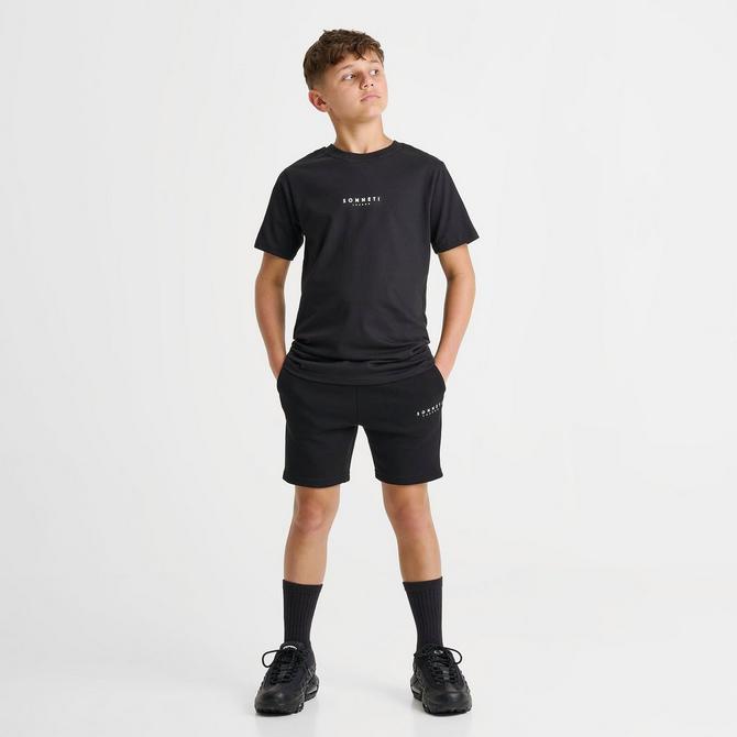 [angle] view of Kids' Sonneti London French Terry Shorts in Black Click to zoom