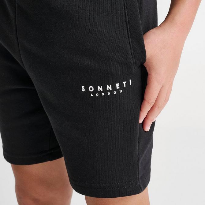 [angle] view of Kids' Sonneti London French Terry Shorts in Black Click to zoom