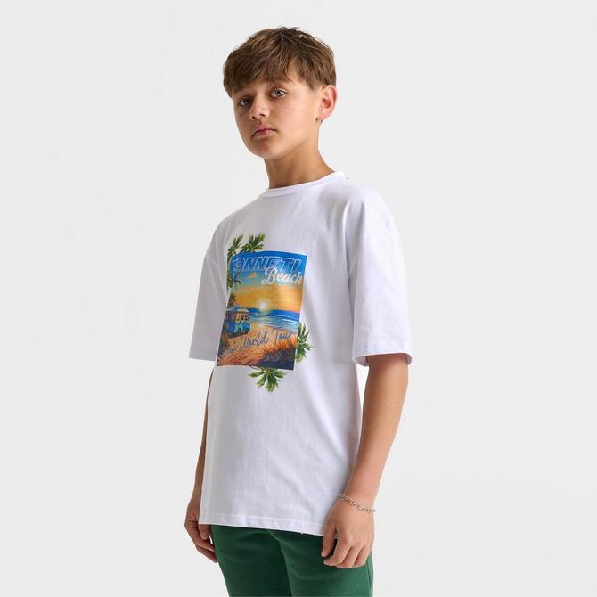 [angle] view of Kids' Sonneti London Palms Sunrise Photo T-Shirt in White Click to zoom