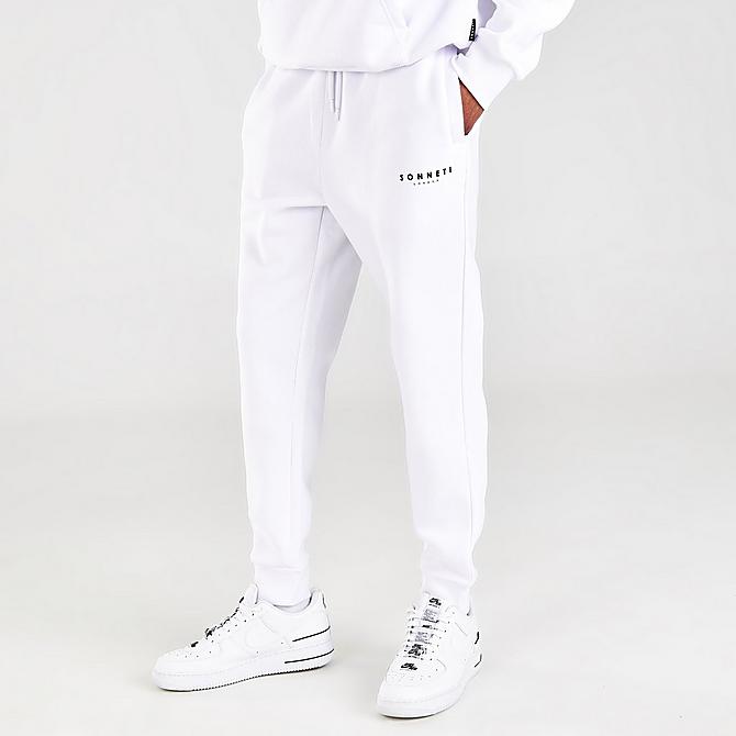 Front Three Quarter view of Men's Sonneti London Jogger Pants in White Marl Click to zoom