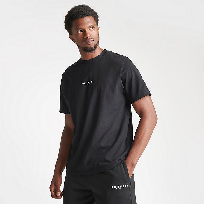 Back Left view of Men's Sonneti London T-Shirt in Black Click to zoom