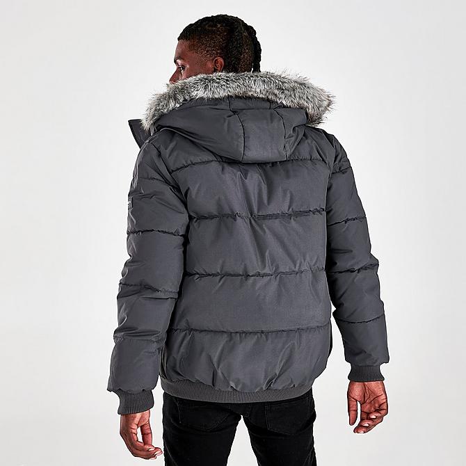 Back Right view of Men's Sonneti Labeth Hooded Parka in Grey Click to zoom