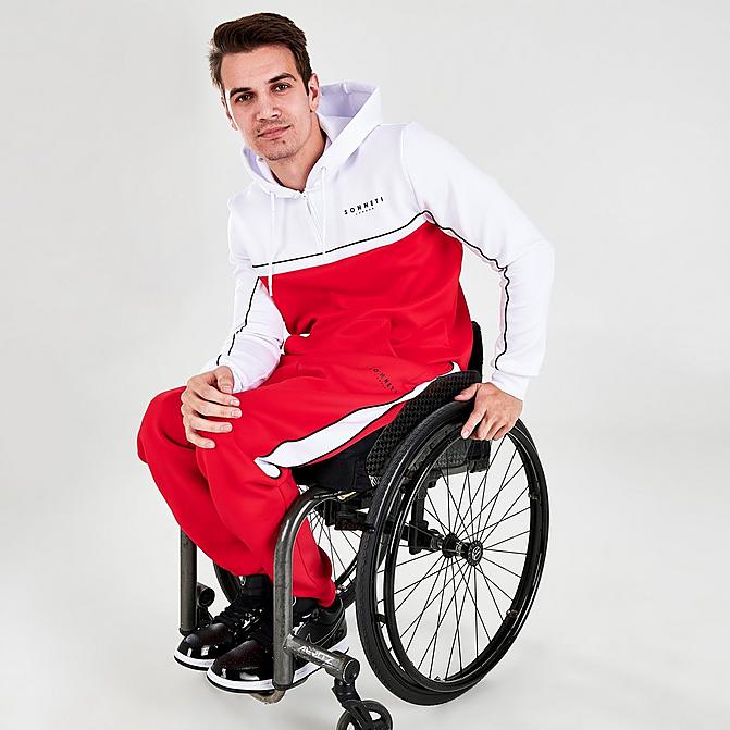 [angle] view of Men's Sonneti Adam Track Suit in Red/White/Black Click to zoom