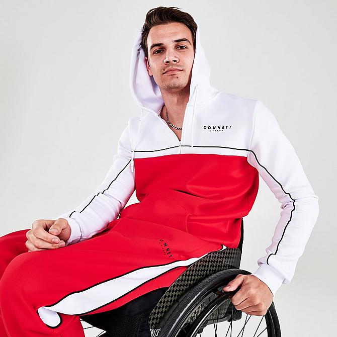 [angle] view of Men's Sonneti Adam Track Suit in Red/White/Black Click to zoom