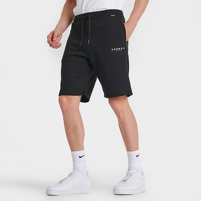 Front view of Men's Sonneti 7" Brom Shorts in Black/Black Click to zoom