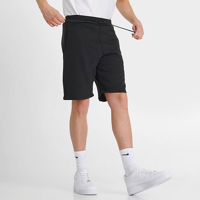Back Left view of Men's Sonneti 7" Brom Shorts in Black/Black Click to zoom
