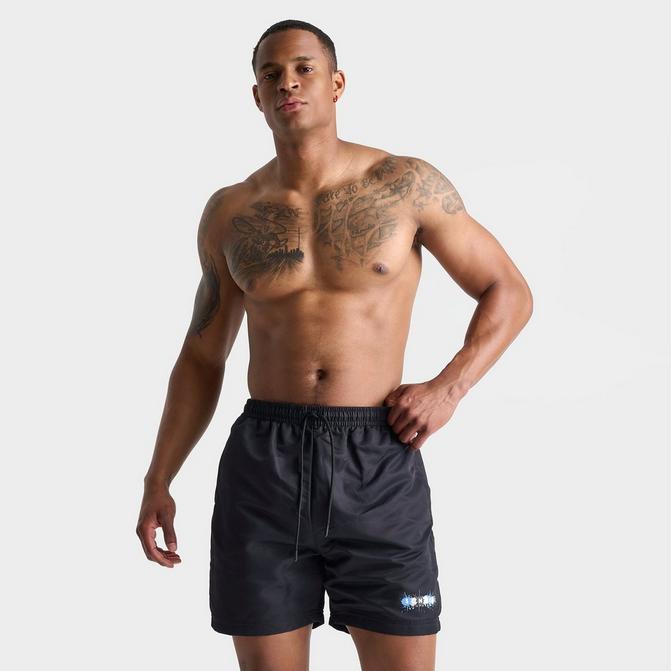 [angle] view of Men's Sonneti Splats Swim Shorts in Black Click to zoom