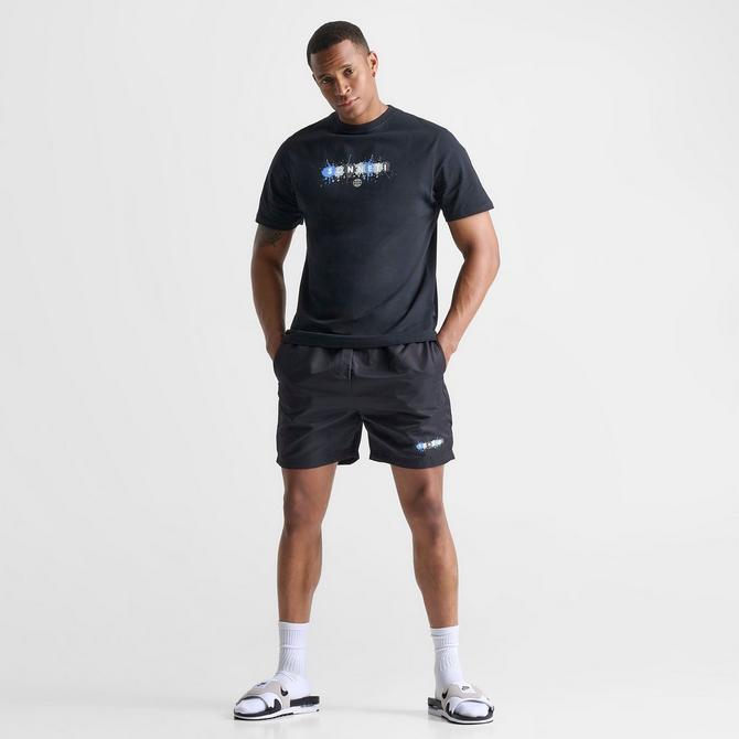 [angle] view of Men's Sonneti Splats Swim Shorts in Black Click to zoom