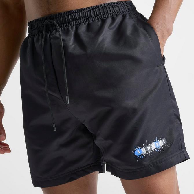 [angle] view of Men's Sonneti Splats Swim Shorts in Black Click to zoom