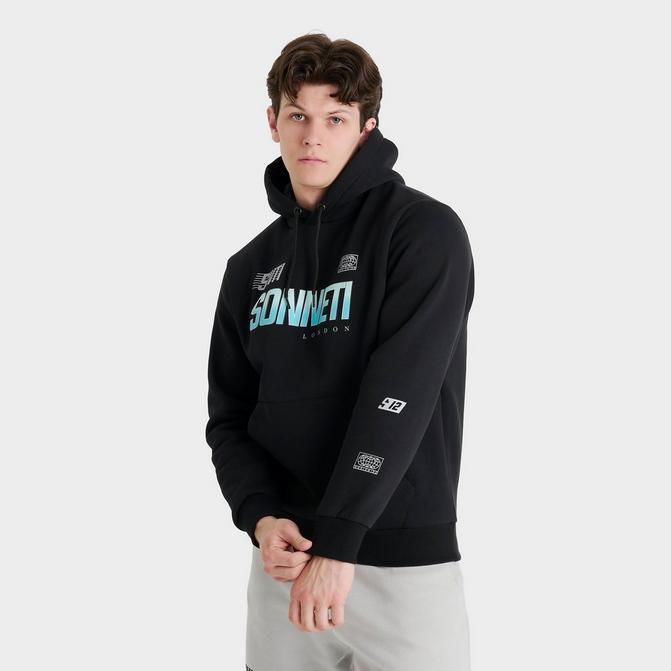 [angle] view of Men's Sonneti Logan Pullover Hoodie in Black/Beach Glass Click to zoom