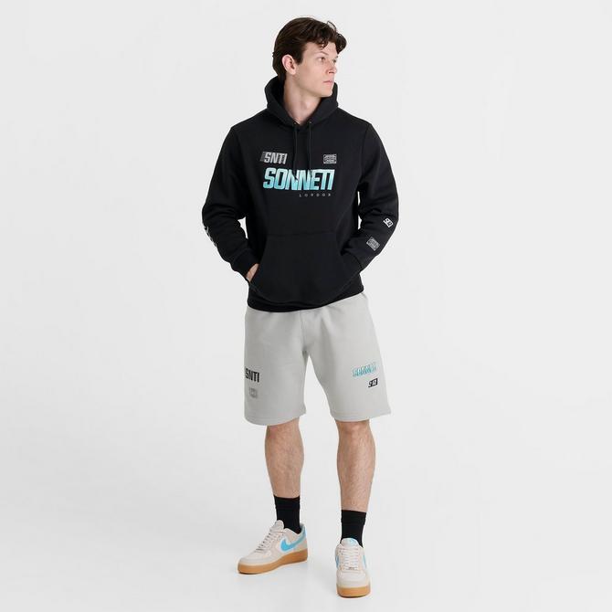 [angle] view of Men's Sonneti Logan Pullover Hoodie in Black/Beach Glass Click to zoom