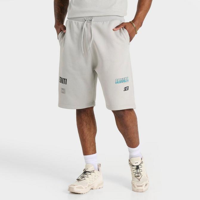[angle] view of Men's Sonneti Logan Fleece Shorts in High Rise/Beach Glass Click to zoom