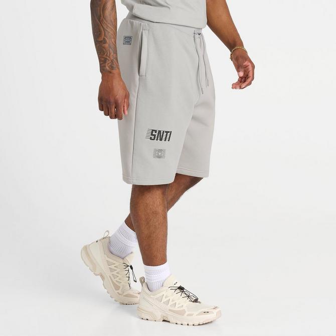 [angle] view of Men's Sonneti Logan Fleece Shorts in High Rise/Beach Glass Click to zoom