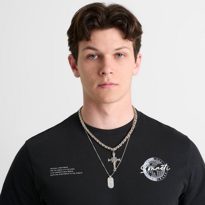 [angle] view of Men's Sonneti Titanium T-Shirt in Black Click to zoom