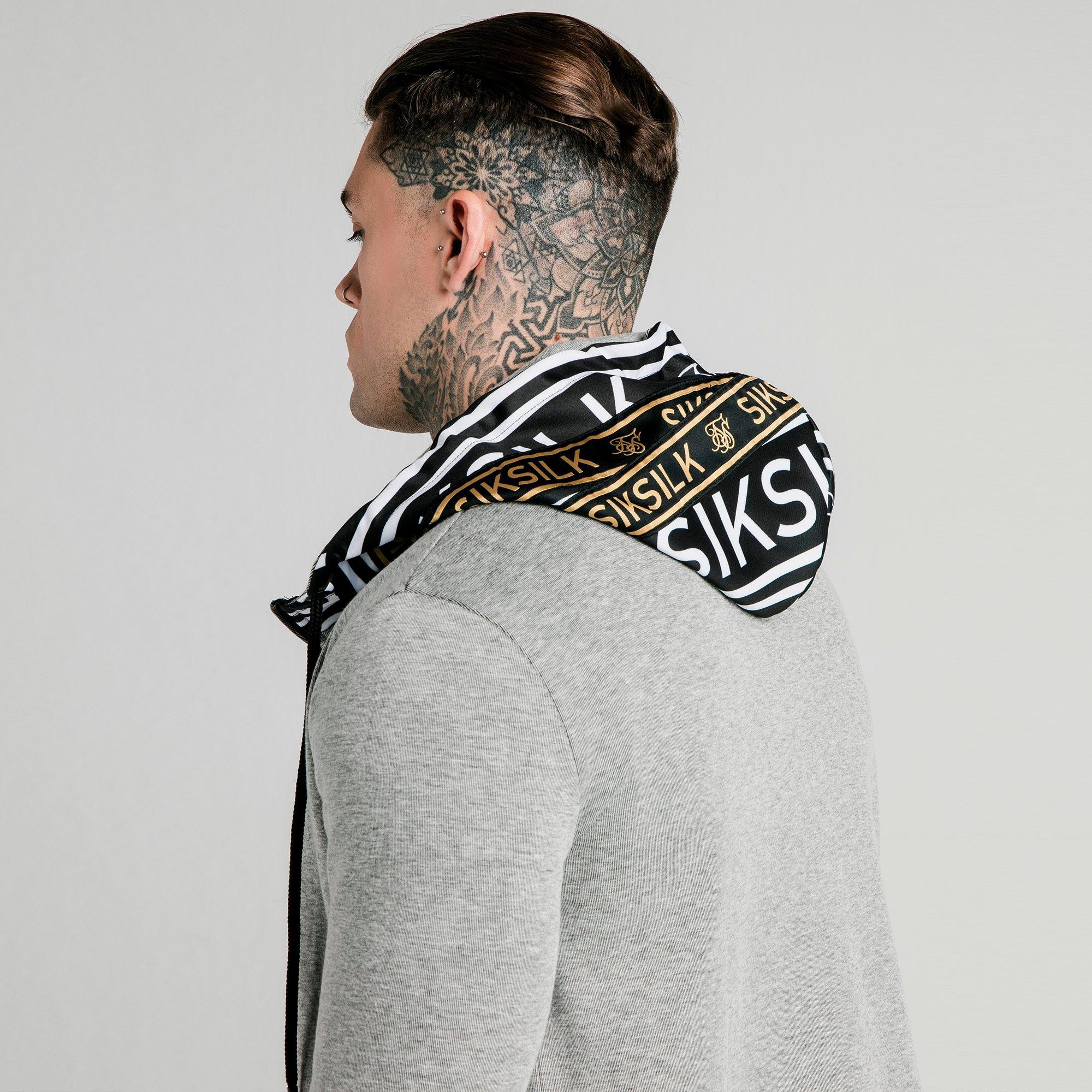 muscle fit zip hoodie