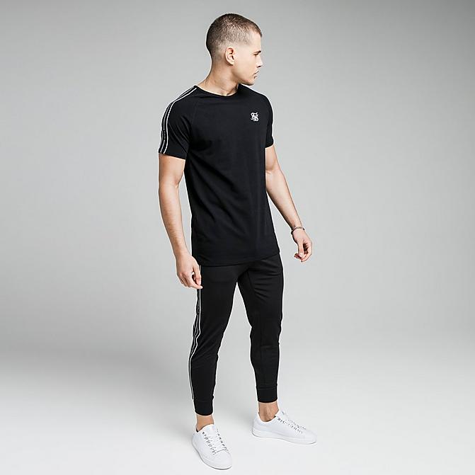 Front view of Men's SikSilk Status Taped Jogger Pants in Black Click to zoom