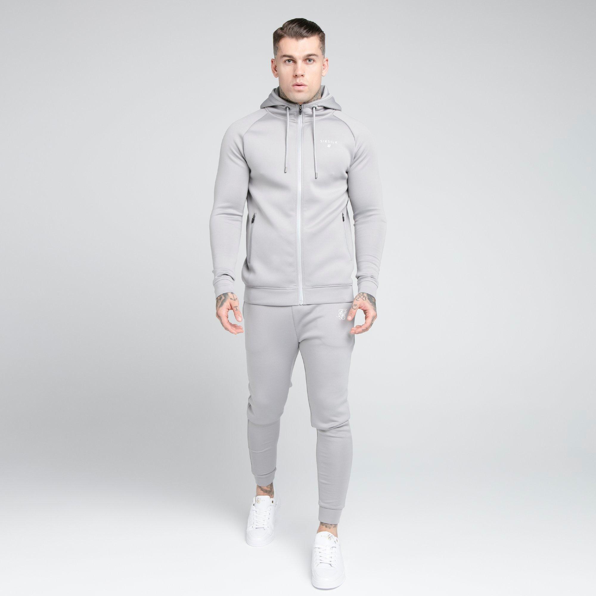 mens grey cuffed joggers
