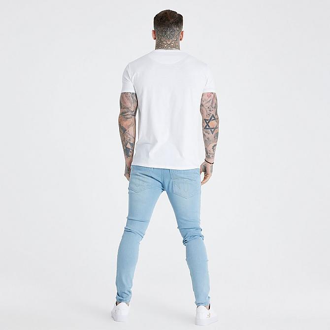 Back Left view of Men's Messi x SikSilk Gym Short-Sleeve T-Shirt in White Click to zoom