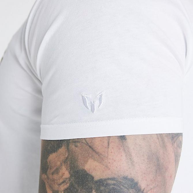 On Model 5 view of Men's Messi x SikSilk Gym Short-Sleeve T-Shirt in White Click to zoom