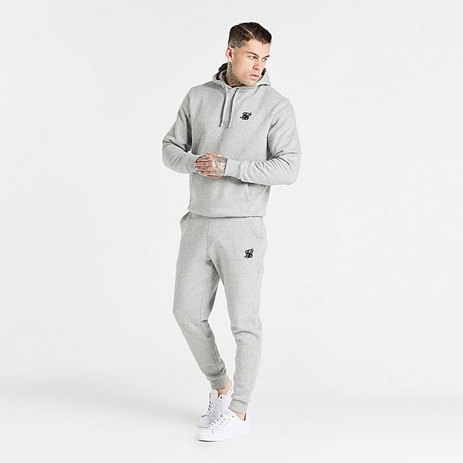 Front Three Quarter view of Men's SikSilk Core Pullover Hoodie in Grey Click to zoom